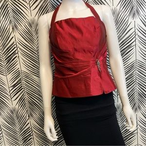 Y2K Red Satin Corset Top Size 10